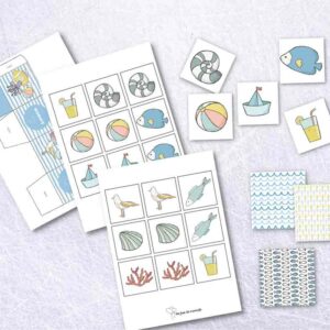 Les cartes du jeu Memory (thème marin) – 36 cartes à télécharger avec leur boite de rangement