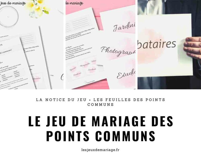 Jeu Des Points Communs à Imprimer lesjeuxdemariage.fr
