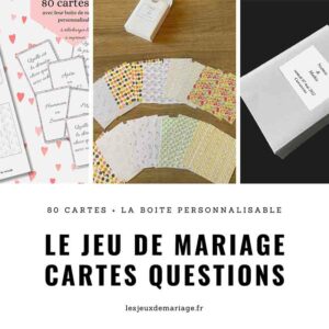 Jeu de cartes Questions pour briser la glace au mariage (avec la boite de rangement personnalisable)