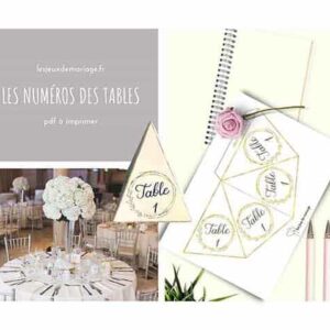 Des numéros de table à imprimer pour les tables des invités du mariage