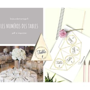numéros tables mariage