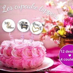 Cupcake topper mariage à imprimer