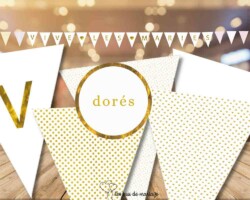 fanions dorés vive les mariés